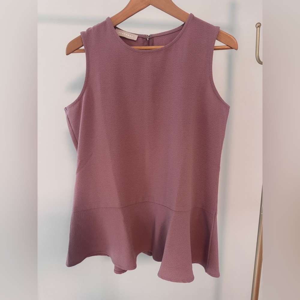 Stefanel Pink Peplum Tank Top Sleeveless